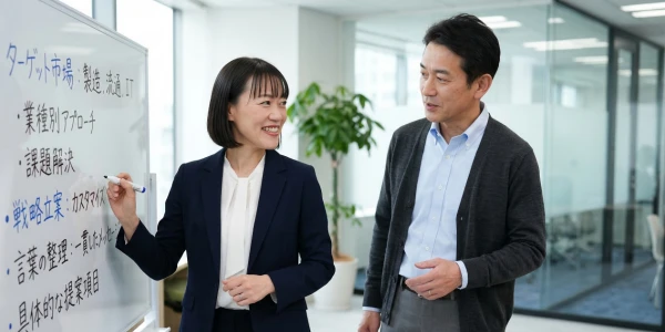業種ごとの勝ちパターンを設計する支援イメージ